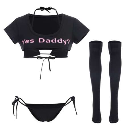 ABAFIP Women Cute Kawaii Striped Bikini Lingerie set Micro Tiny Bra G-string Panty/Garter Belt 2Pcs / 3Pcs Underwear