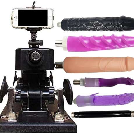 AKKAJJ Sex Machine Thrusting Machine 3 XLR Connector Automatic Telescopic Dildos Adult Sex Toys with Phone Holder Speed Angle Adjustable for Couples and Solo Play Powerful Push...