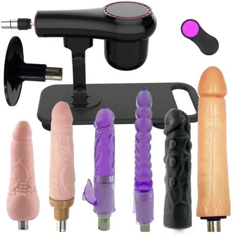 AKKAJJ Super Silent Sex Machine Automatic Thrusting Machine Device for Women with 3XLR Connector Attachments for Hands-Free Play, Black