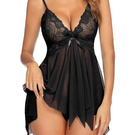 Avidlove Lingerie for Women Lace Babydoll Sleepwear Boudoir Outfits Plus Size Langeray XS-5XL