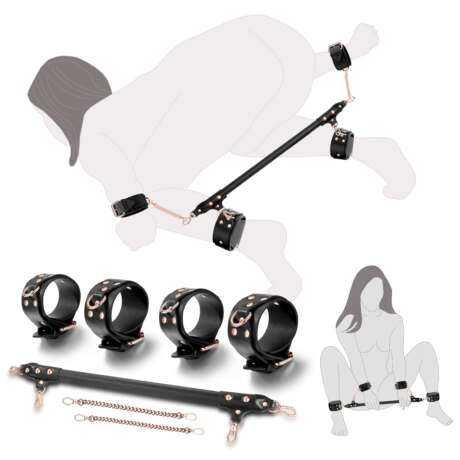 BDSM Spreader Bar Adult Sex Toys with Handcuffs and Ankle Cuffs Bondage Kits Adjustable Handcuffs Restraints Set for Adult Couples Sex Toy
