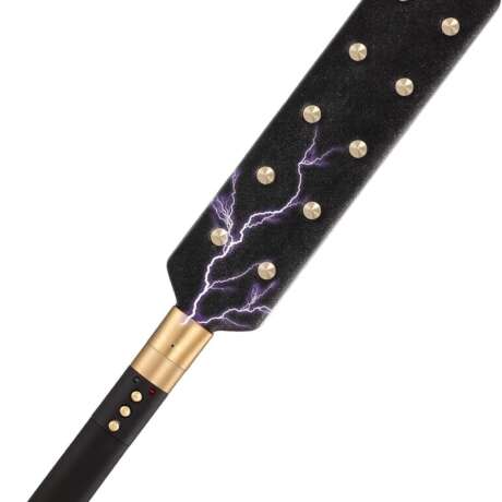 Electric Shock Leather Paddle, BDSM Props SM Torture Equipment - SM Supplies Leather Beat Training Hand Beat BDSM Electric Shock Beat Ass SM Adult Sex Toys BDSM Adult Fetish...
