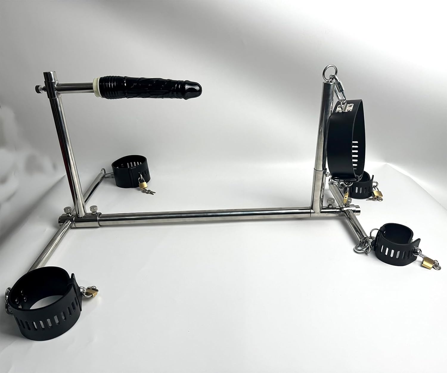 heavy sex machine duty stainless steel bar spreader with dildo hand foot collar bondage toture rack frame handcuffs bdsm tie set Heavy Sex Machine Duty Stainless Steel Bar Spreader with Dildo Hand Foot Collar Bondage Toture Rack Frame Handcuffs BDSM Tie Set