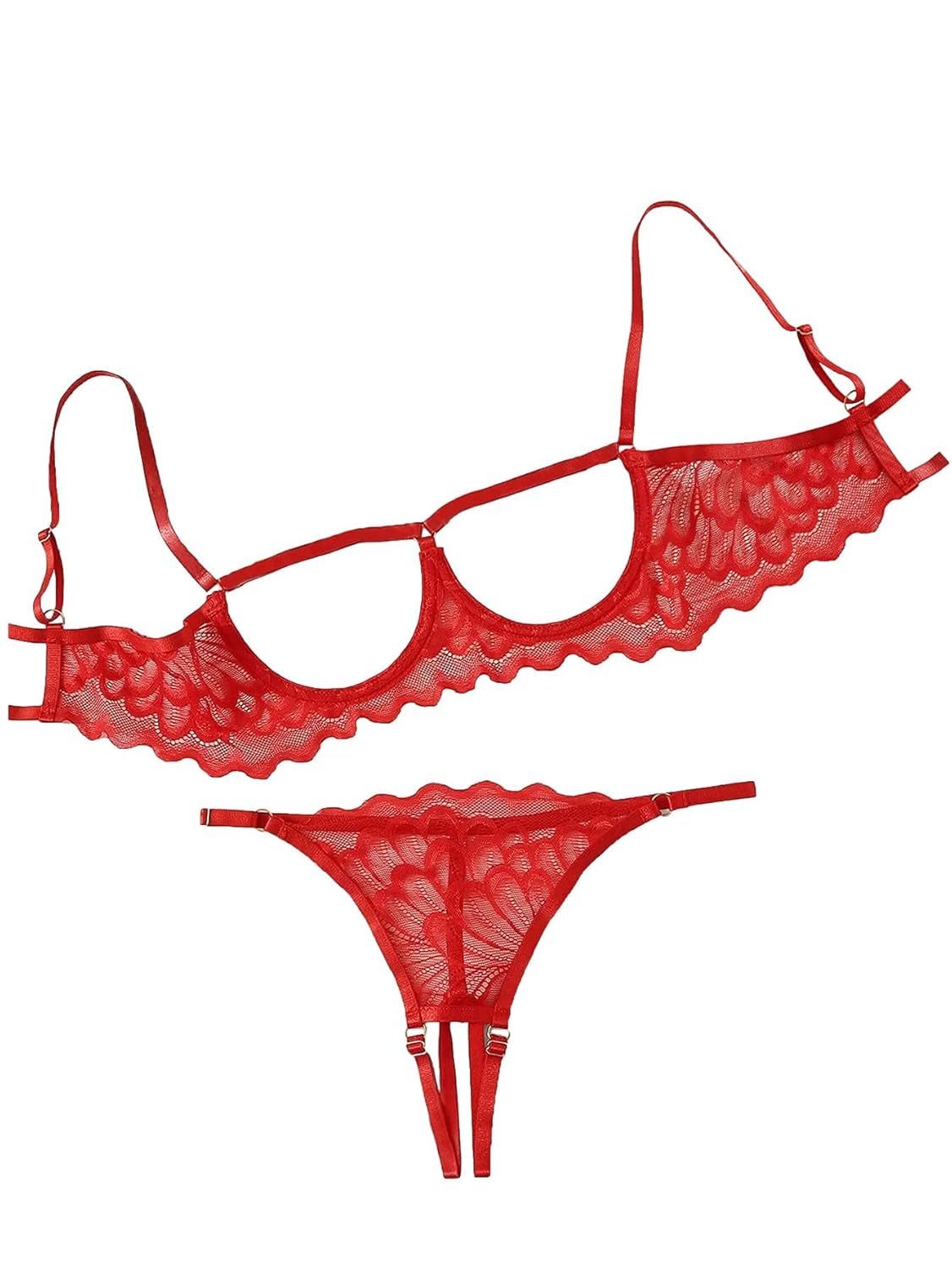 lilosy sexy underwire floral lace sheer lingerie set for women see through bra and panty 2 piece Lilosy Sexy Underwire Floral Lace Sheer Lingerie Set for Women See Through Bra and Panty 2 Piece