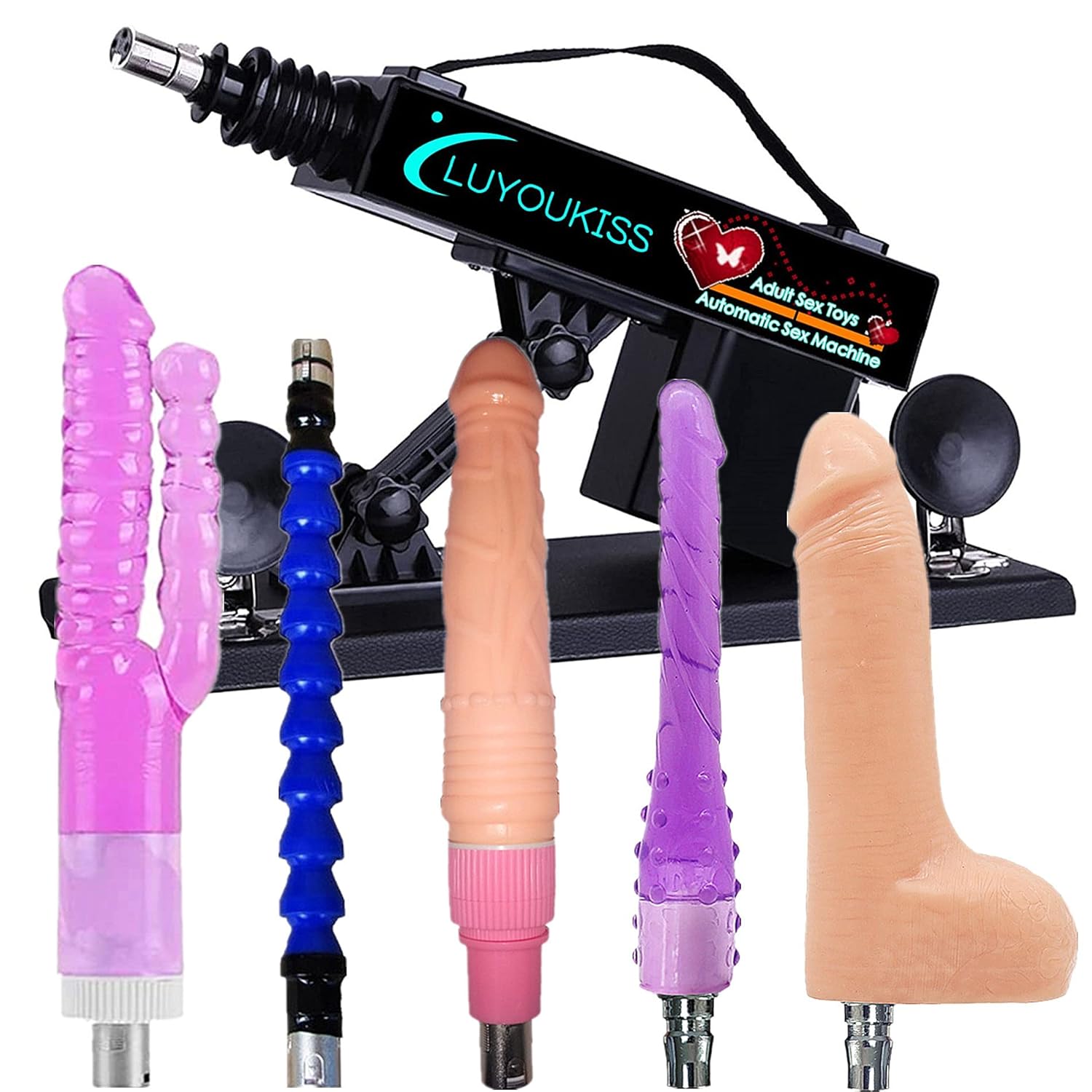 luyoukiss sex machine thrusting dildo for women sex machine sex toys, adult sex toys automatic sex massager with 5 attachments LUYOUKISS Sex Machine Thrusting Dildo for Women Sex Machine Sex Toys, Adult Sex Toys Automatic Sex Massager with 5 Attachments