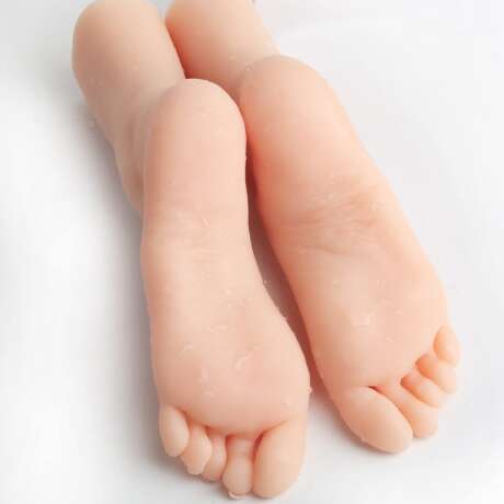 Resafy Soft Silicone Lifesize Female Mannequin Feet 1:1 Realistic Silicone Foot Mannequin Display Shoes Jewerly Sandal Shoe Sock Art Sketch Nail (Pink, 37")