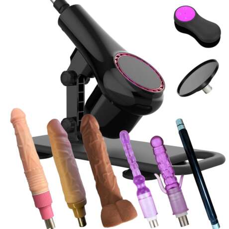 Sex Machine, Automatic Thrusting Sex Toy for Women with Realistic Dildo, Suction Cup Adapter, 3XLR Connector, Adjustable Remote Control Fuck Machine Adult Toy