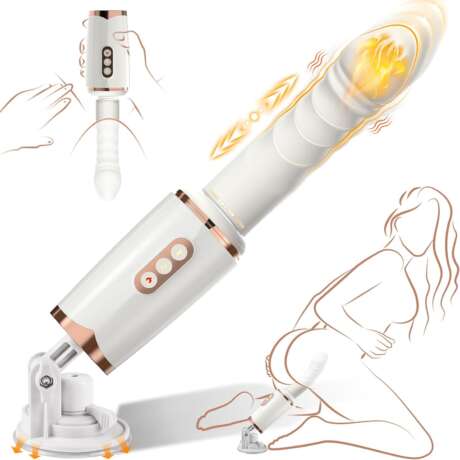 Sex Machine Thrusting Dildo Vibrator Adult Sex Toys for Women Men G Spot Clitoral Anal Play, Dildo Machine Rotatable Switch 7 Vibrating Thrust Modes Smart Heating Big Suction...