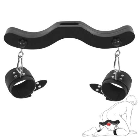 Testicle Crusher CBT BDSM Toys Male Bondage Chastity Devices Testicle Crusher with Adjustable Ankle Cuffs Penis Clips Bondage Gear & Accessories SM Tools Adult Sex Toys for Men...