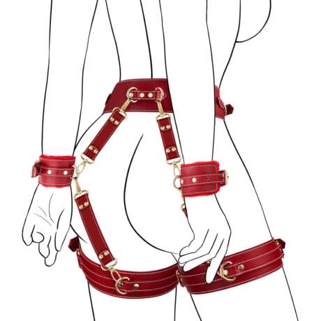 UTIMI Sex Bondage BDSM Kit Restraints 6PCS Sets with Adjustable Handcuffs Ankle Cuff Thigh Cuffs Blindfold Cross Strap Waist Strap Adult SM Games Sex Toys for Men Women and Couples