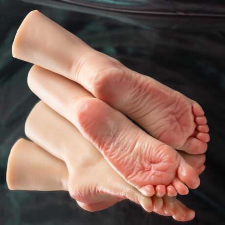 Veikmv 2pc Silicone Feet Model, Realistic Fake Foot Female Mannequin, Shoe Sock Jewerly Sandal Display